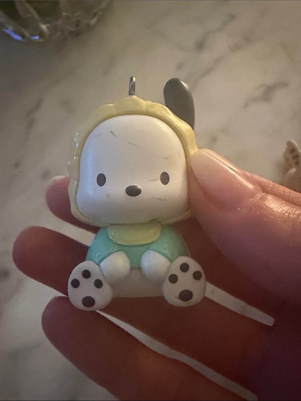 Cute Mint & Cream Plush Pet Keychain - Kids Toy
